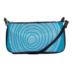 Mustard Logo Hole Circle Linr Blue Shoulder Clutch Bags