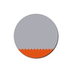 Orange Gray Scallop Wallpaper Wave Rubber Coaster (round) 