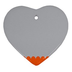 Orange Gray Scallop Wallpaper Wave Heart Ornament (two Sides)