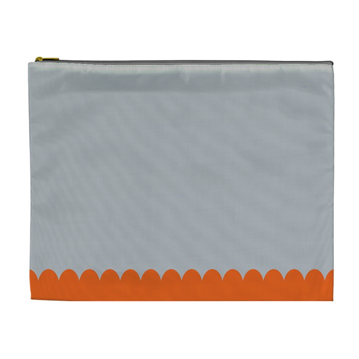 Orange Gray Scallop Wallpaper Wave Cosmetic Bag (XL)