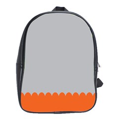 Orange Gray Scallop Wallpaper Wave School Bags(large) 