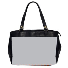 Orange Gray Scallop Wallpaper Wave Office Handbags (2 Sides) 