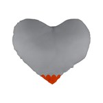 Orange Gray Scallop Wallpaper Wave Standard 16  Premium Heart Shape Cushions Front