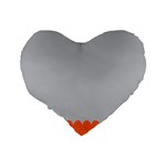 Orange Gray Scallop Wallpaper Wave Standard 16  Premium Heart Shape Cushions Back