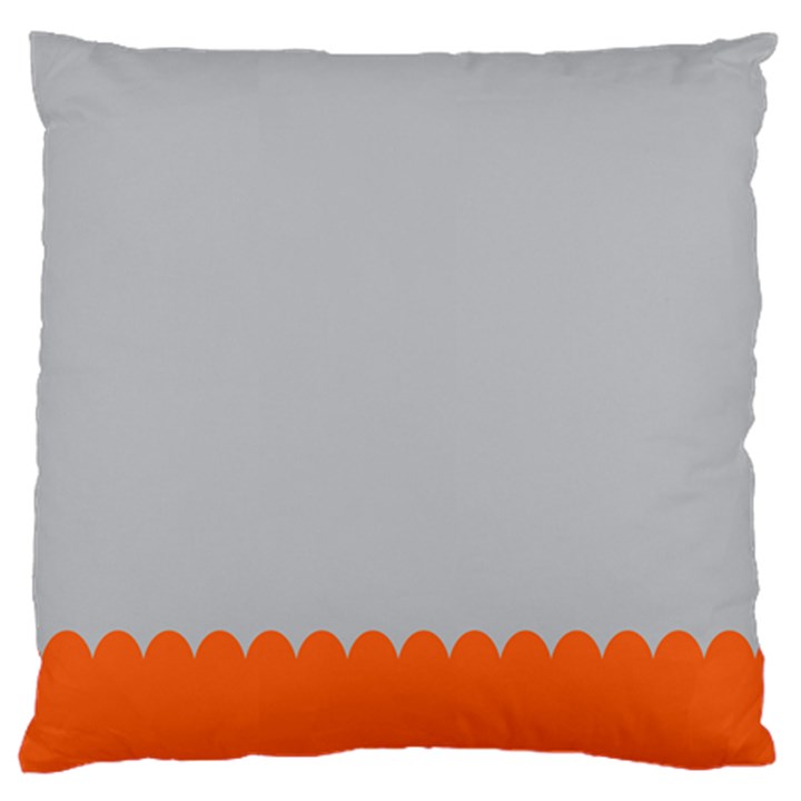 Orange Gray Scallop Wallpaper Wave Large Flano Cushion Case (One Side)