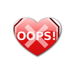 Oops Stop Sign Icon Rubber Coaster (heart) 