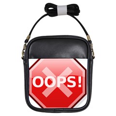 Oops Stop Sign Icon Girls Sling Bags