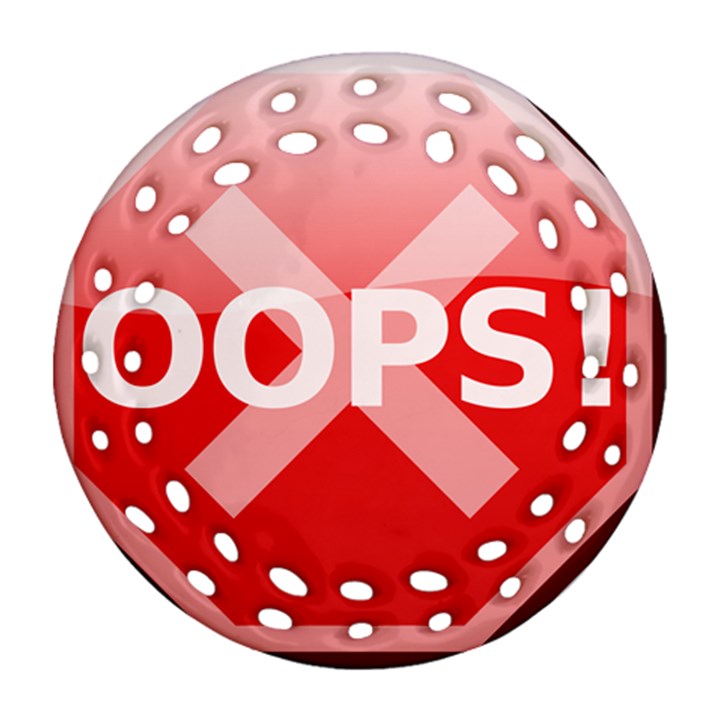 Oops Stop Sign Icon Ornament (Round Filigree)