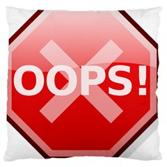 Oops Stop Sign Icon Large Cushion Case (one Side)