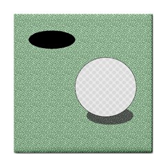 Golf Image Ball Hole Black Green Tile Coasters