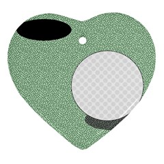 Golf Image Ball Hole Black Green Heart Ornament (two Sides) by Alisyart