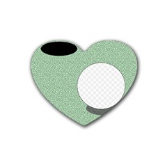 Golf Image Ball Hole Black Green Rubber Coaster (heart) 