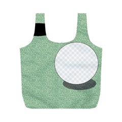 Golf Image Ball Hole Black Green Full Print Recycle Bags (m) 