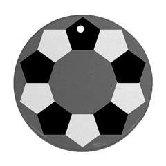 Pentagons Decagram Plain Black Gray White Triangle Ornament (round)