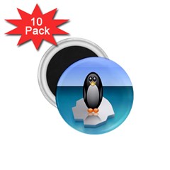 Penguin Ice Floe Minimalism Antarctic Sea 1 75  Magnets (10 Pack) 