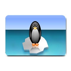 Penguin Ice Floe Minimalism Antarctic Sea Small Doormat  by Alisyart