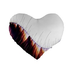 Abstract Lines Standard 16  Premium Flano Heart Shape Cushions by Simbadda