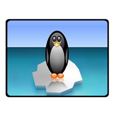 Penguin Ice Floe Minimalism Antarctic Sea Fleece Blanket (small) by Alisyart