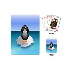 Penguin Ice Floe Minimalism Antarctic Sea Playing Cards (mini)  by Alisyart