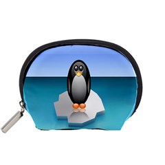 Penguin Ice Floe Minimalism Antarctic Sea Accessory Pouches (small)  by Alisyart