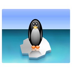 Penguin Ice Floe Minimalism Antarctic Sea Double Sided Flano Blanket (medium)  by Alisyart