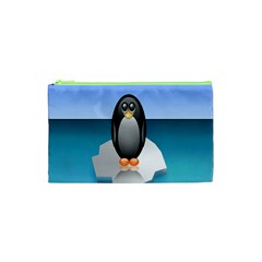 Penguin Ice Floe Minimalism Antarctic Sea Cosmetic Bag (xs) by Alisyart