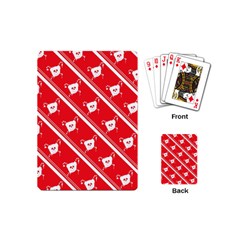 Panda Bear Face Line Red White Playing Cards (mini) 