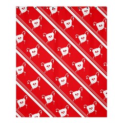 Panda Bear Face Line Red White Shower Curtain 60  X 72  (medium) 