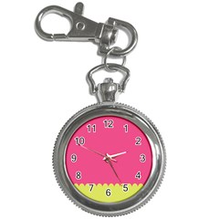 Pink Yellow Scallop Wallpaper Wave Key Chain Watches by Alisyart