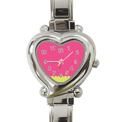 Pink Yellow Scallop Wallpaper Wave Heart Italian Charm Watch by Alisyart