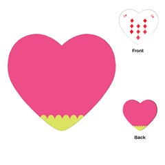 Pink Yellow Scallop Wallpaper Wave Playing Cards (heart) 