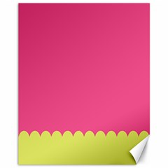 Pink Yellow Scallop Wallpaper Wave Canvas 11  X 14  