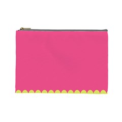 Pink Yellow Scallop Wallpaper Wave Cosmetic Bag (large) 