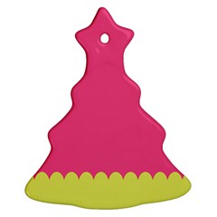 Pink Yellow Scallop Wallpaper Wave Ornament (christmas Tree) 