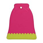 Pink Yellow Scallop Wallpaper Wave Bell Ornament (Two Sides) Front