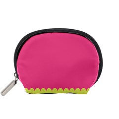 Pink Yellow Scallop Wallpaper Wave Accessory Pouches (small) 