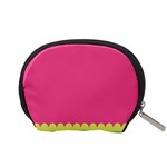 Pink Yellow Scallop Wallpaper Wave Accessory Pouches (Small)  Back