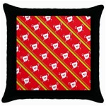 Panda Bear Face Line Red Yellow Throw Pillow Case (Black) Front