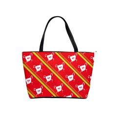 Panda Bear Face Line Red Yellow Shoulder Handbags