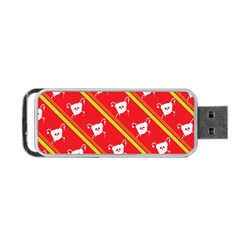 Panda Bear Face Line Red Yellow Portable Usb Flash (two Sides)