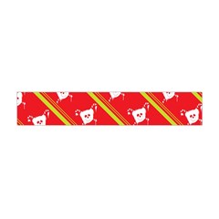 Panda Bear Face Line Red Yellow Flano Scarf (mini) by Alisyart