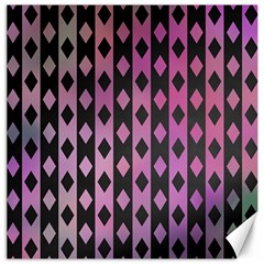 Old Version Plaid Triangle Chevron Wave Line Cplor  Purple Black Pink Canvas 20  X 20   by Alisyart