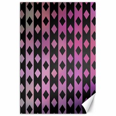 Old Version Plaid Triangle Chevron Wave Line Cplor  Purple Black Pink Canvas 20  X 30  