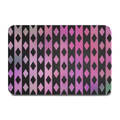 Old Version Plaid Triangle Chevron Wave Line Cplor  Purple Black Pink Plate Mats