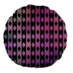 Old Version Plaid Triangle Chevron Wave Line Cplor  Purple Black Pink Large 18  Premium Flano Round Cushions by Alisyart