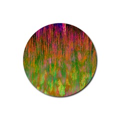 Abstract Trippy Bright Melting Rubber Coaster (Round) 