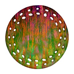 Abstract Trippy Bright Melting Round Filigree Ornament (Two Sides)