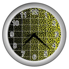 Pixel Gradient Pattern Wall Clocks (silver) 