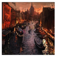 River Venice Gondolas Italy Artwork Painting Large Satin Scarf (square)