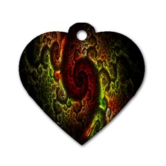 Fractal Digital Art Dog Tag Heart (one Side) by Simbadda